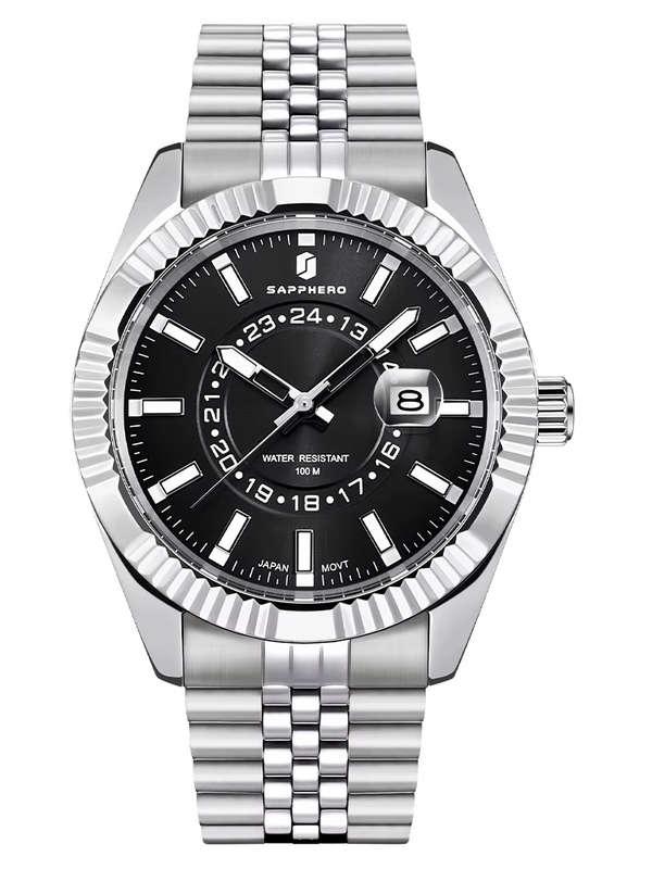 Relogio-Sapphero-Nautilus-Silver-Black