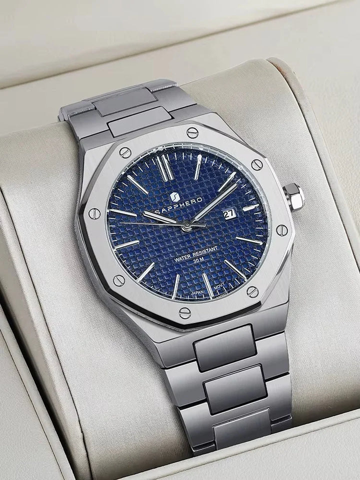 Relógio-Sapphero-Opulent-Silver-Blue