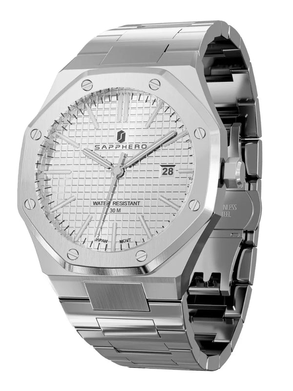Relogio-Sapphero-Opulent-Silver-White